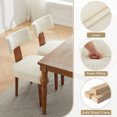 thumbnail image 4 of HomePerch Set of 2 Upholstered Linen Dining Chairs, Mid-Century Modern Armless Side Chairs with Curved Backrest and Solid Wood Legs, Farmhouse Style for Dining Room, Kitchen, Living Room, Beige, 4 of 8