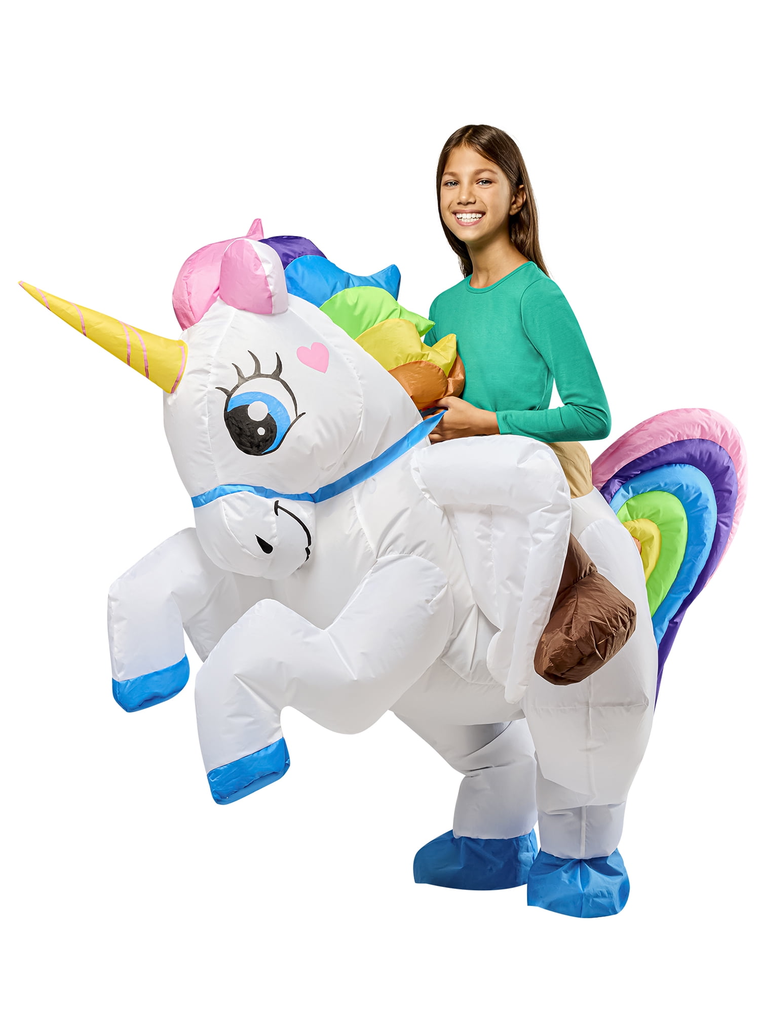Rubies Unicorn Light Up Ride-On Inflatable Costume for Kids, Unisex