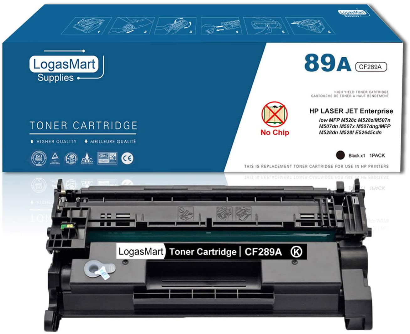CF289A High Yield Toner Cartridge Replacement for HP Enterprise M507n M507dn M507x M507dng MFP M528dn M528c M528f M528z Printer. 1 Pack Black Compatible 89A 
