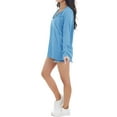 thumbnail image 6 of Nlife Women Lace Up Rib V Neck Long Sleeve Straight Hemline Blouse, 6 of 7