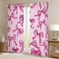 thumbnail image 2 of Manfei Dreamy Pink Bowknot Black Out Curtains, Kawaii Cute Cartoon Bow Curtains Pack of 2 (42x63 Each), Teens Kids Girls Female Bedroom Curtains, Curtains and Drapes Decor, 2 of 6