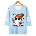 thumbnail image 3 of Wutalume Women's Halloween Hoodie Long Sleeve - cute ghost graphic for Halloween costume shirt & fall sweater, warm top for women, 3 of 3
