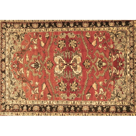 Ahgly Company Indoor Rectangle Persian Brown Traditional Area Rugs, 5' x 8'