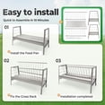 thumbnail image 6 of Kojem Livestock 2-in-1 Hay & Grain Feeder Storage and Dispensing Feed Pan 55 Gallon Capacity Livestock Hay Feeders for Goats, Sheep, Horses Steel Powder Coated Silvery, 6 of 8