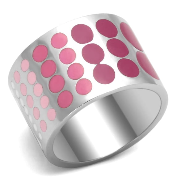 TK820 - High polished (no plating) Stainless Steel Ring with Epoxy in Multi Color
