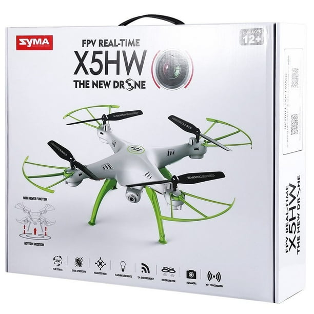 Syma X5HW FPV 2.4Ghz 4CH RC Headless Quadcopter Drone UFO with Hover Function HD Wifi Camera White Walmart.com