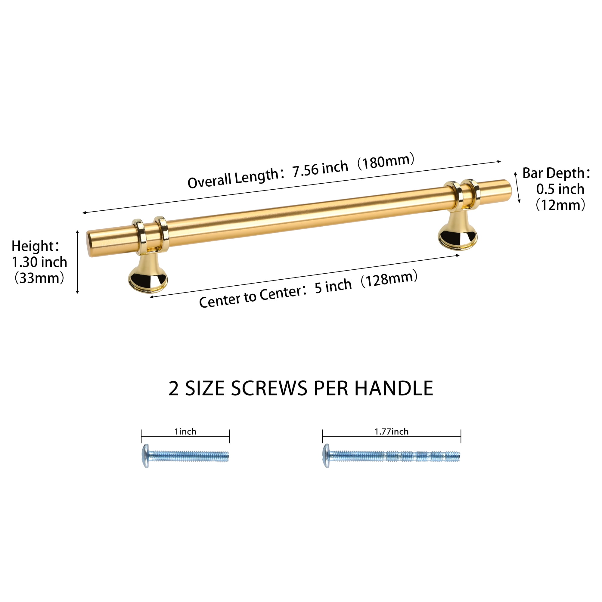 Homdiy 15Pack Gold Cabinet Pulls Brushed Brass Hardware Cabinet Handles Gold Drawer Pulls for Kitchen Cabinets, Dresser Drawers, 5inch Hole Center