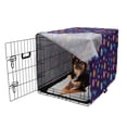 thumbnail image 2 of Space Dog Crate Cover, Design of Colorful Circular Planets Cosmic Items, Easy to Use Pet Kennel Cover for Medium Large Dogs, 35" x 23" x 27", Indigo Multicolor, by Ambesonne, 2 of 6