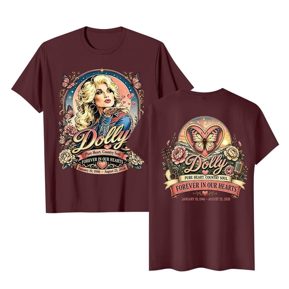 Country Singer T-shirt for Women and Men Graphic Dolly T-shirts Unisex Short Sleeve Crew Neck Tops for Vintage Country Music Tribute,(S)