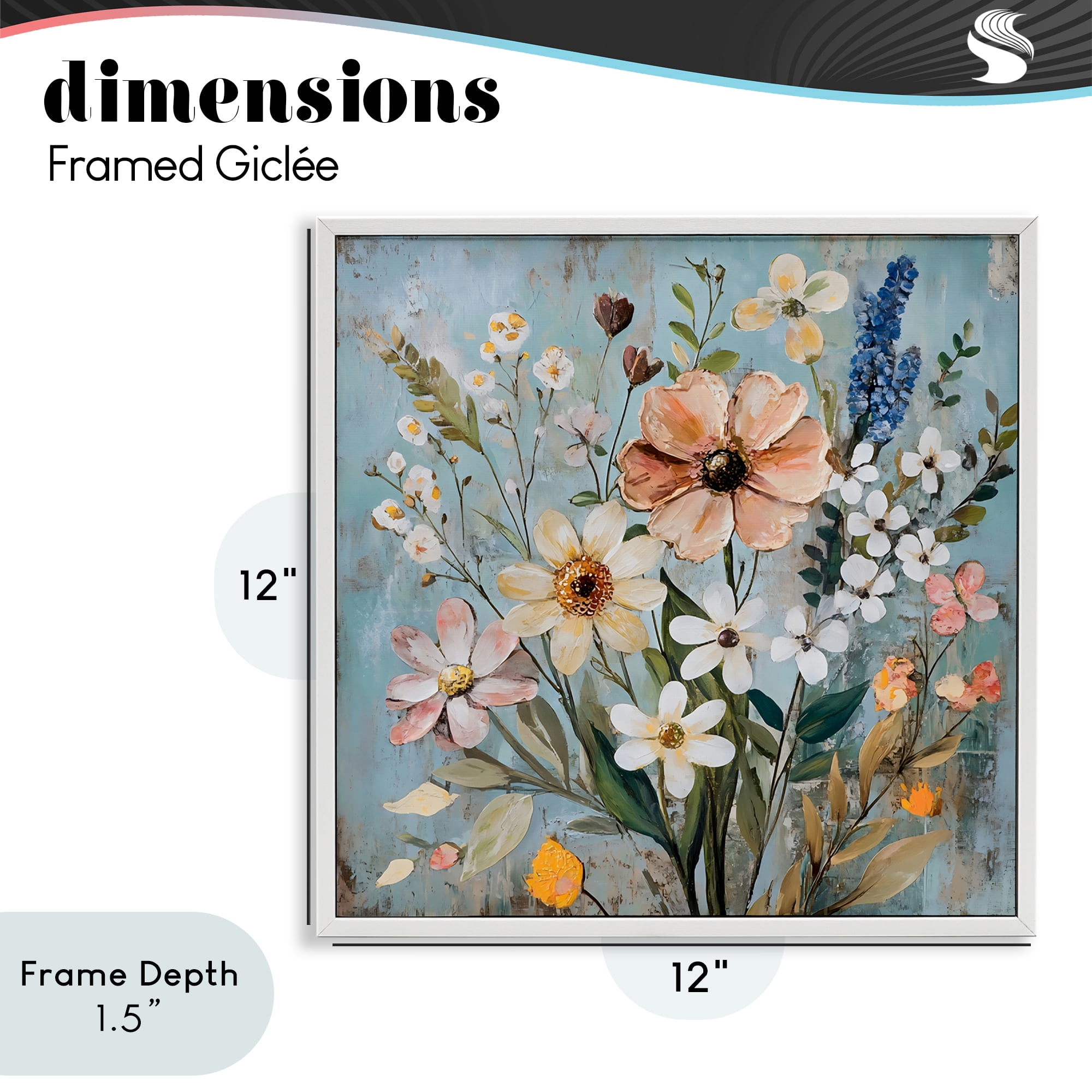 Stupell Industries Wildflower Mix Spring Bouquet White Framed Giclee Art, design by Creative Studio