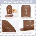 thumbnail image 3 of Plywood Table Number 1-20 Display Wood Slice Table Numbers Cards Arch Coconut Brown 152x49x170mm, 3 of 5