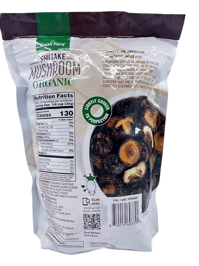Shiitake Mushroom Organic Crisps, 14.11 Ounces, Resealable Bag