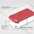 thumbnail image 2 of Case for iPhone SE 2022 5G/iPhone 7/iPhone 8/iPhone SE 2020, Slim Soft Liquid Silicone Phone Case with Tempered Glass Back Fashion Hand Strap Shockproof TPU Bumper Cover - Glass Red, 2 of 15