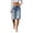 Blue, variant on Wensltd Women Denim Bermuda Shorts Button Knee Length Casual High Waist Jean Shorts Lightweight