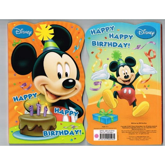 Pre-Owned Mickey Mouse "Happy Happy Birthday!" Board Book Paperback