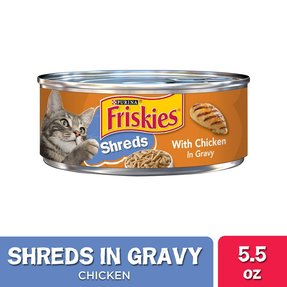 Friskies Gravy Wet Cat Food, Shreds With Chicken, 5.5 oz. Can Walmart