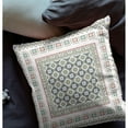 thumbnail image 3 of 16" X 16" White And Blue Broadcloth Floral Throw Pillow, 3 of 5