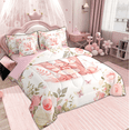 thumbnail image 3 of Feelyou Teen Kawaii Fairy Twin Bedding Sets 7-Piece, Initial W Letter Bedding Comforter Set, Princess Reversible Comforter, Luxury Bedroom Decor, 3 of 9
