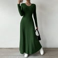 thumbnail image 2 of Summer Dresses for Women Loose Fit Women's Sleepwear Cozy Long Sleeve Dress Gifts for Mom Loungewear Womens Nightgown Blackish Green, 2 of 4
