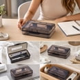thumbnail image 5 of Small Pencil Box, Plastic Case with Hinged Lid and Snap, Portable Storage for Back to Campus Supplies, Gray, 5 of 7