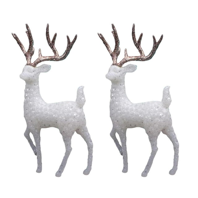 Adorno de pastel de ciervo, muñecos de pastel de pie, decoración de escritorio DIY, estatua de alce con micropaisaje, estatuilla de reno para Navidad