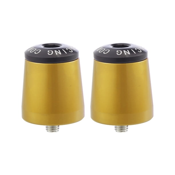 1 Par Motocicleta Manillar Extremo Tapones 7/8" 22mm Negro Dorado Tono