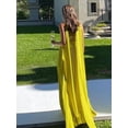 thumbnail image 2 of Vestido largo de gasa burdeos KMQSY para dama de honor con bufanda, talla 6, 2 of 6