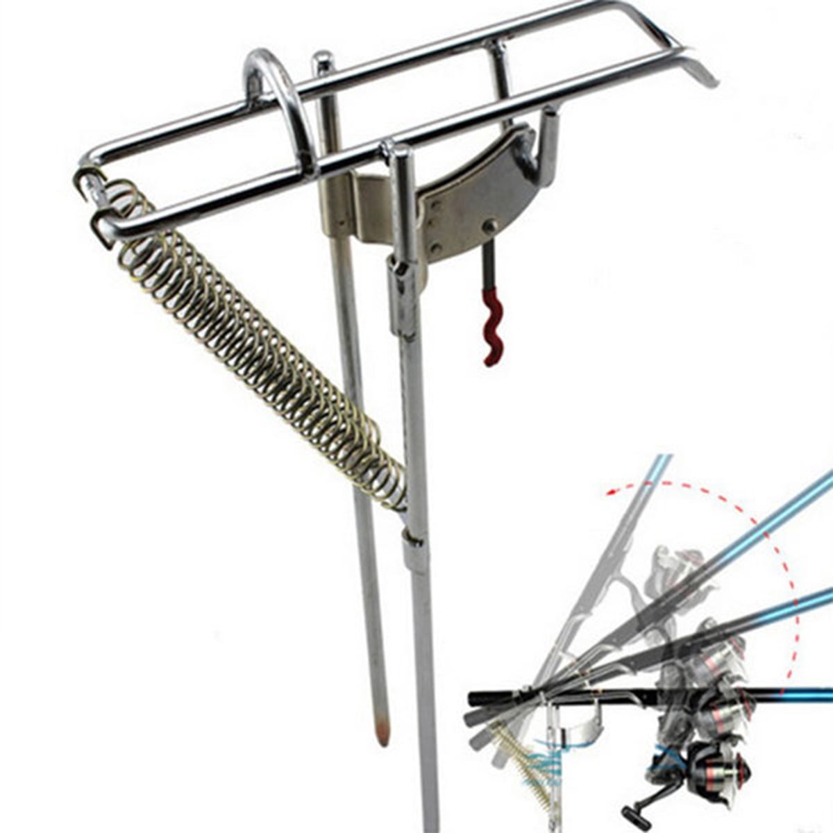 AUTOMATIC FISHING ROD SETTER,  AUTOMATIC SPRING ROD HOLDER