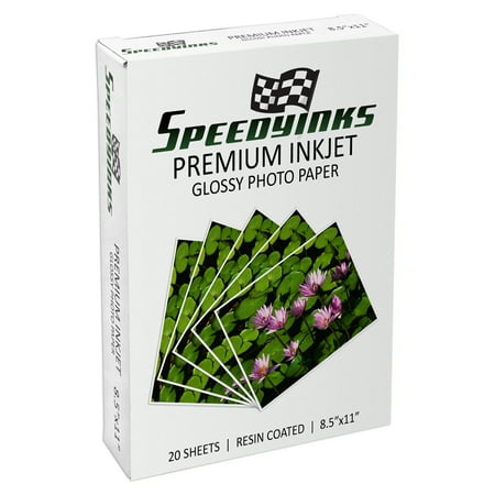 - Speedy Inks Premium Glossy Inkjet Photo Paper 8.5X11 20 pack - Resin Coated