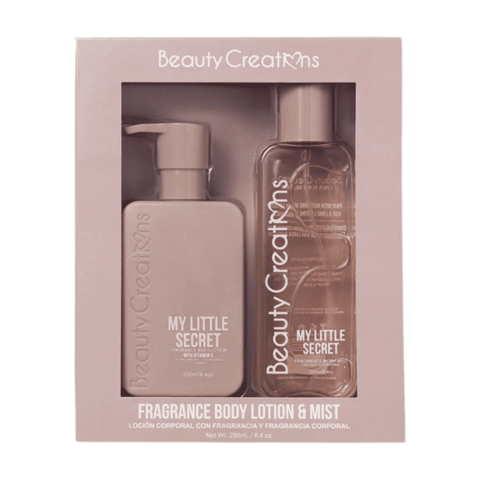 Beauty Creations - My Little Secret Fragrance Body Lotion and Mist Set, Vitamin E, 250 ml, 8.4 oz