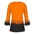 thumbnail image 5 of Odeerbi Vintage Graphic Tunic Tops for Women Halloween Retro Shirts 2024 Casual Printed Three Quarter Sleeve Round Neck Loose Tops Blouse Orange, 5 of 5