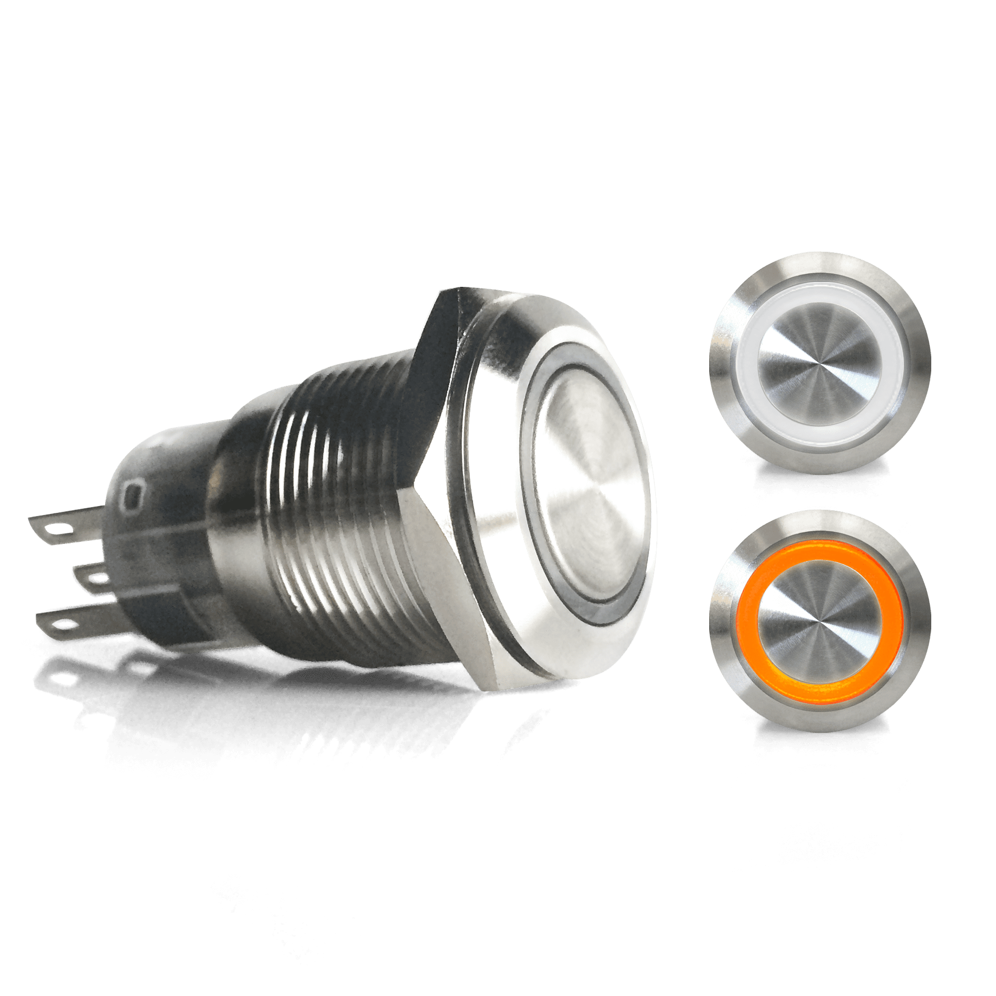 Keep It Clean 19mm Latching Billet Buttons with LED White or Orange