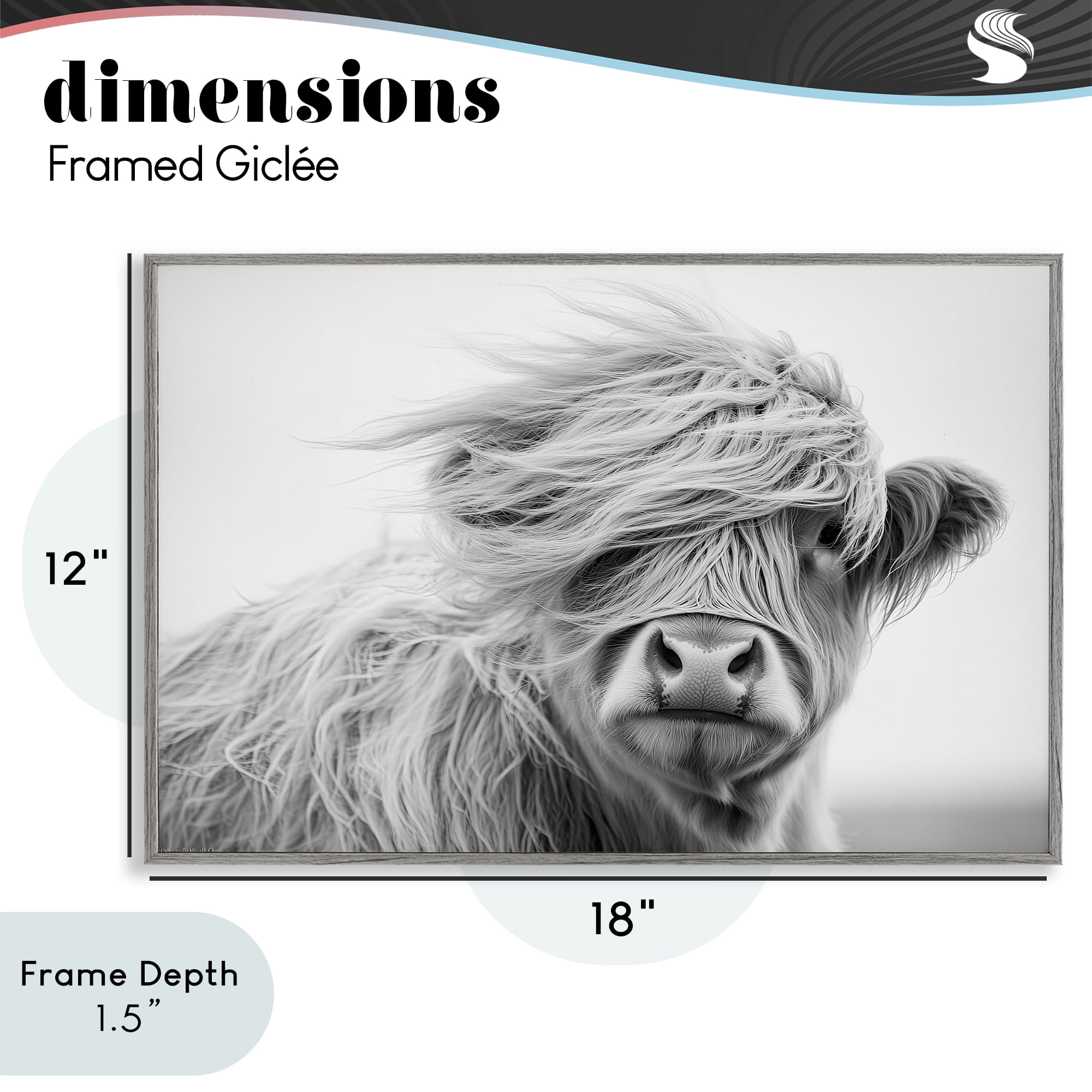 Stupell Industries Easy Breezy Highland Gray Framed Giclee Art, design by Tina LeCour