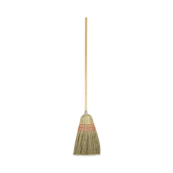56 in. Yucca/Corn Fiber Bristles Parlor Broom - Natural (12/Carton)