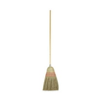 56 in. Yucca/Corn Fiber Bristles Parlor Broom - Natural (12/Carton)