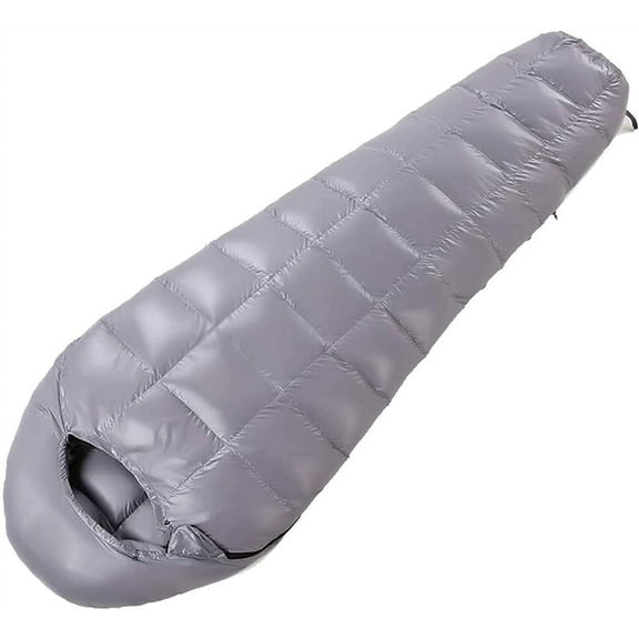 Sleeping Bag Adults Kids for Camping Hiking Trips Warm Cool Weather Lightweight and Waterproof Portable Sleeping Bag Indoors Outdoors Activities Grey