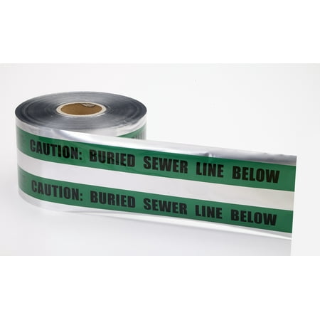 Mutual Industries 17774 6-inch X 1000-foot Detect Sewer Line Grn