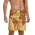 thumbnail image 2 of Pofeuu Not All Those Who Wander Are Lost2 Print Men's Soft Woven Elastic Waistband Sleep Pajama Short-Large, 2 of 6