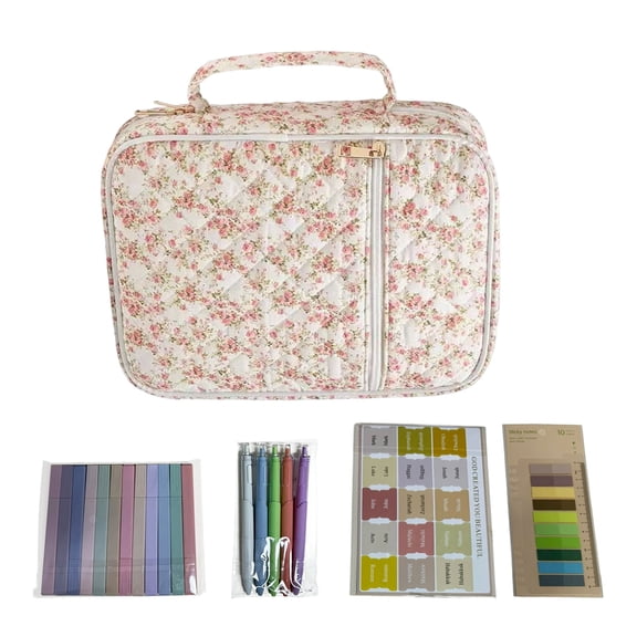 Bible Cover for Women, Bible Bag, Fabric Quilted Bible Case, Bible Cover Case with Handle and Zipper Pocket, Quilted Bible Bag, Carrying Book Cover for Study Supplies, Gift for Mother Lady