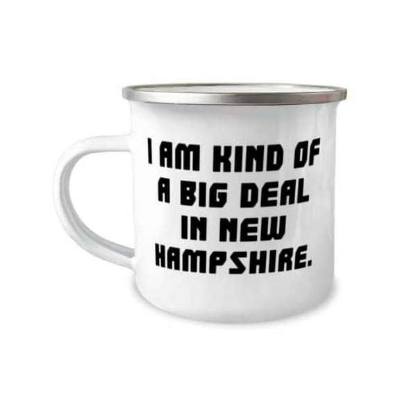 Joke New Hampshire 12oz Camper Mug, I am Kind of a Big Deal in New Hampshire, Special Gifts for, Holiday Gifts