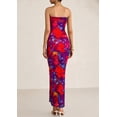 thumbnail image 2 of Vestido largo PRETTYGARDEN para mujer, ajustado sin tirantes, rojo marino, 2 of 9