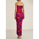 thumbnail image 2 of Vestido largo PRETTYGARDEN para mujer, ajustado sin tirantes, rojo marino, 2 of 9