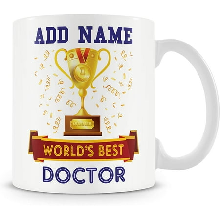 

Doctor Mug - Worlds Best Mug Gift - Customise with Name - Blue