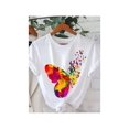 thumbnail image 1 of Soft Pure Cotton Round Neck Short-sleeved Top T-shirt - Colorful Butterfly Pattern Printed Women's Casual Fashion Sports Fitness Daily outdoor Comfortable, 1 of 6