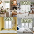 thumbnail image 5 of Sage Green Crystal Flower Valance Curtain Irregular Texture Window Valances Rod Pocket Short Curtains Window Treatments for Kitchen Bedroom Bathroom Laundry 54" x 18", 5 of 9