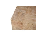 thumbnail image 3 of Square Solid Wood End Table Mango Wood Brown Top with Dark Base, 3 of 6
