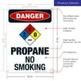 thumbnail image 3 of Propane No Smoking Sign, OSHA Danger Sign,, 3 of 8