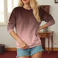 thumbnail image 4 of idosla Womens Casual Crewneck Sweatshirt Long Sleeve Tops Cute Pullover Loose Fit (Brick Red, XL), 4 of 5