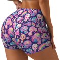 thumbnail image 2 of Kdxio cartoon rainbow Skull Print Workout Shorts for Women Seamless Soft Smooth Gym Yoga Scrunch Active Shorts, 2 of 5