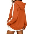 thumbnail image 6 of DIOAZUD Women's Quarter Zip Hoodie Oversized Drop Shoulder Long Sleeve Hooded Sweatshirt with Kangaroo Pocket Casual Pullover Orange S-XXL, 6 of 8